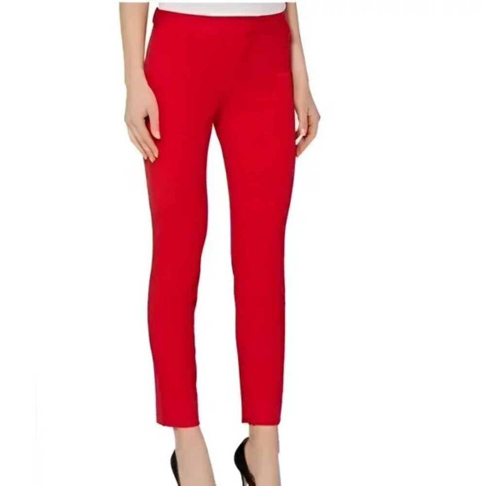 Banana Republic Fire Red Skinny Slim Straight Leg Ankle Cropped Dress Pants 2P